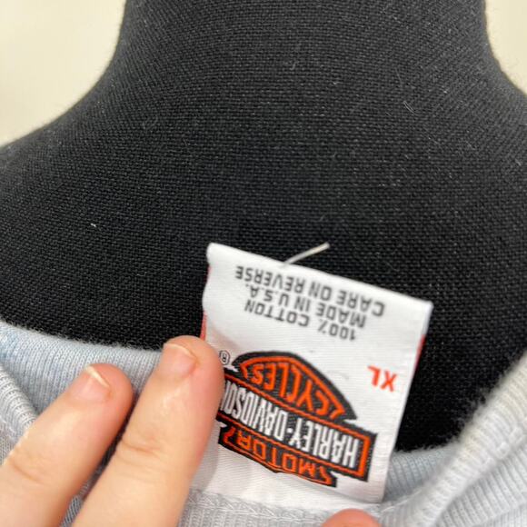 Vintage Y2K Harley-Davidson Blue Marble Tank Top biker size XL - Picture 4 of 5